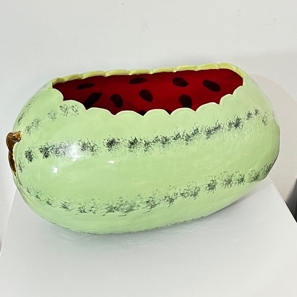 Vintage Other - Large Ceramic Realistic  Watermelon‎ Serving Decorative Bowl  14"